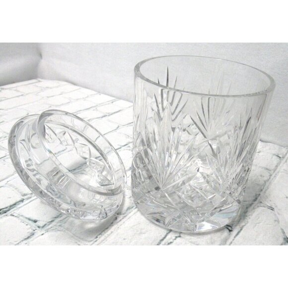 Stylesetter Vintage Crystal Cookie Jar with Lid Hand Cut Floral Design 24% Lead - Picture 4 of 5